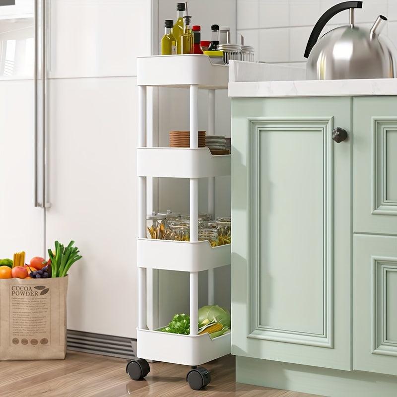 Slim Storage Cart With Wheels 4 Tier and 3 Tier Storage Cart