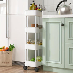 Slim Storage Cart With Wheels 4 Tier and 3 Tier Storage Cart