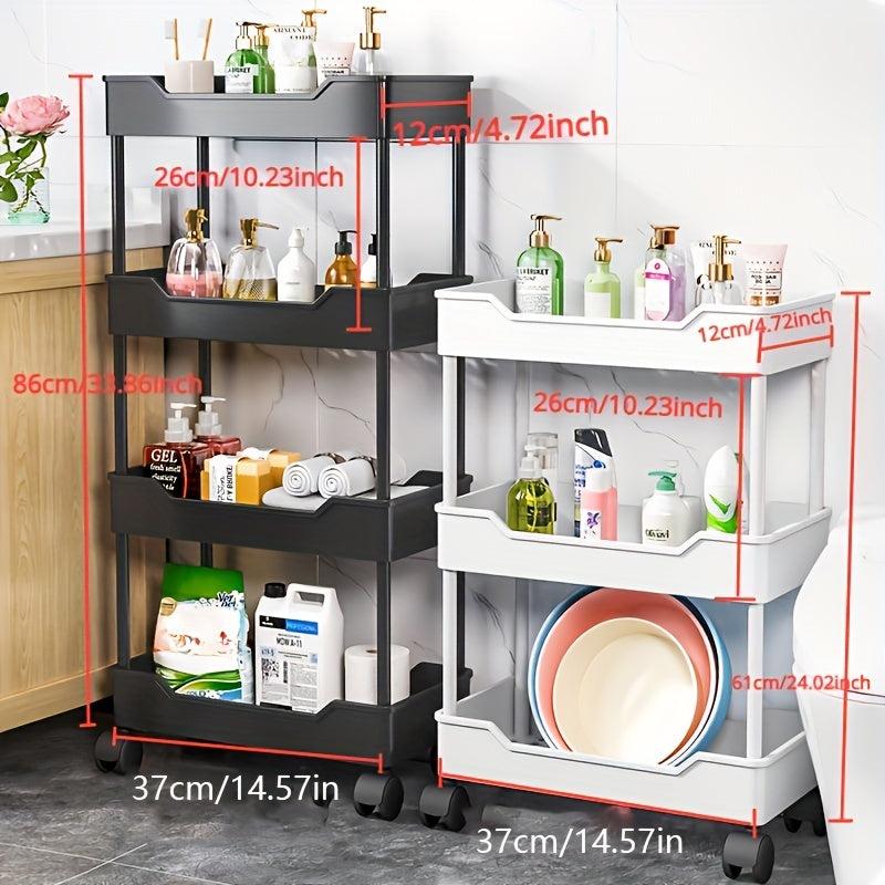 Slim Storage Cart With Wheels 4 Tier and 3 Tier Storage Cart