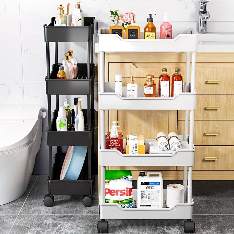 Slim Storage Cart With Wheels 4 Tier and 3 Tier Storage Cart