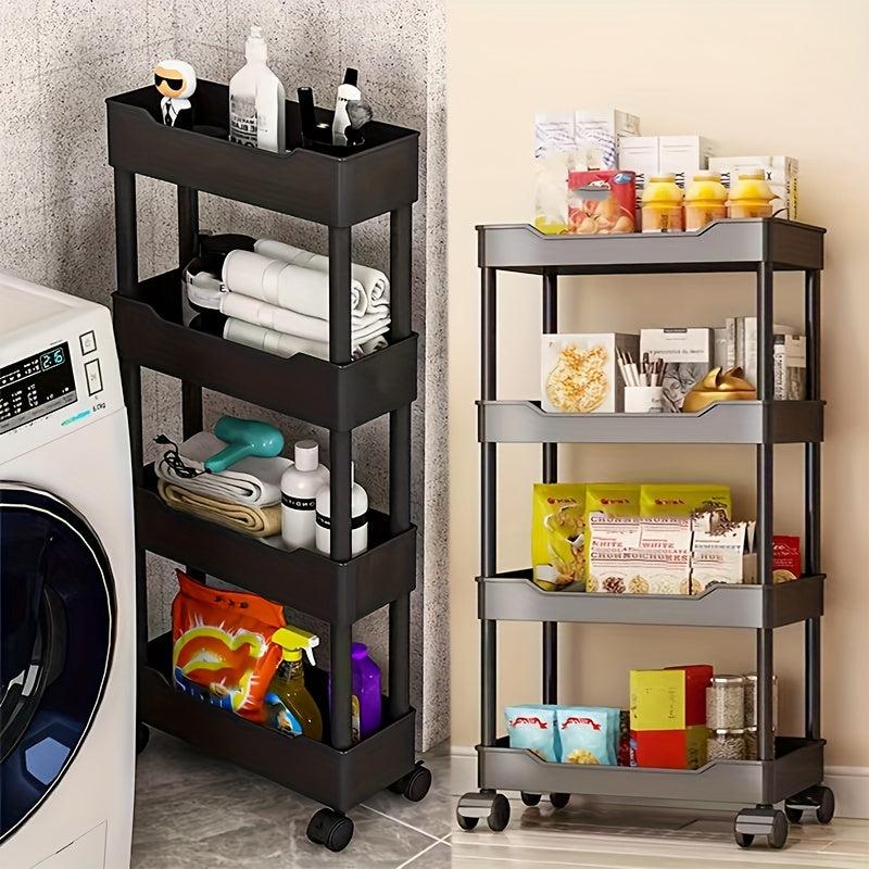 Slim Storage Cart With Wheels 4 Tier and 3 Tier Storage Cart