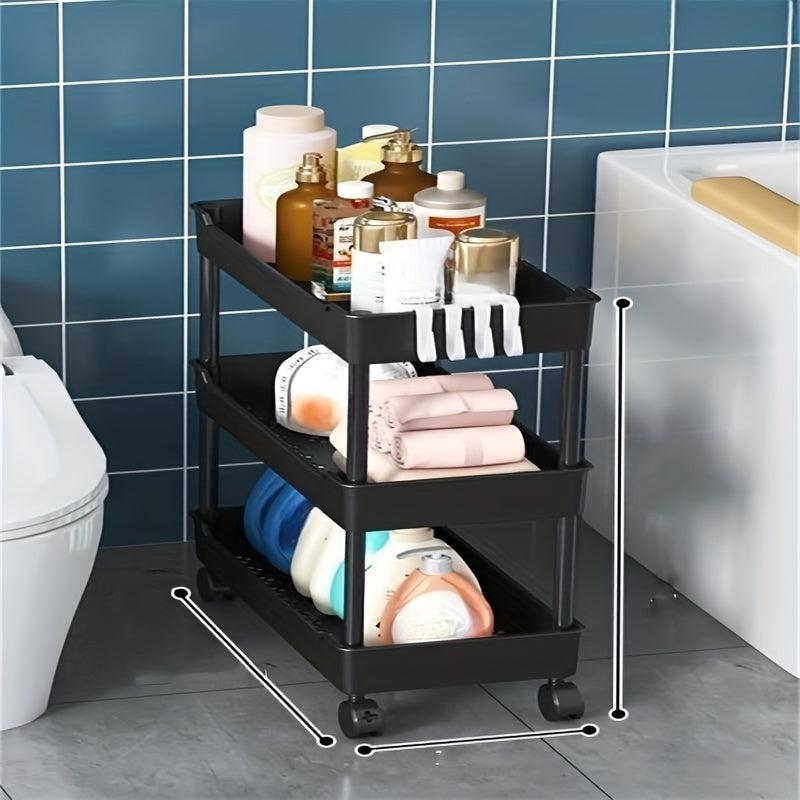 Slim Storage Cart With Wheels 4 Tier and 3 Tier Storage Cart