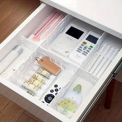 10pcs Drawer Dividers Plastic Adjustable Desk & Drawer Organizers