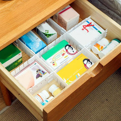 10pcs Drawer Dividers Plastic Adjustable Desk & Drawer Organizers