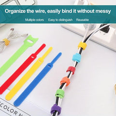 12pcs Cable Ties Hook And Loop Cord Organizer Self Adhesive Bundl