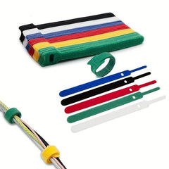 12pcs Cable Ties Hook And Loop Cord Organizer Self Adhesive Bundl