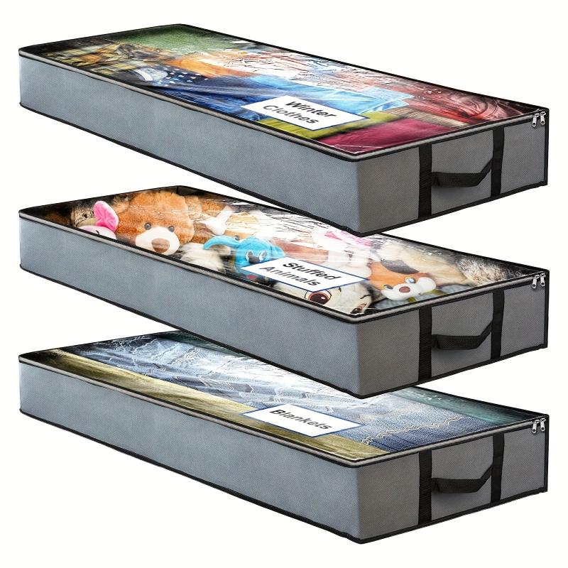 3 Pack Underbed Storage Bags Large Capacity Thickened And Reinforced