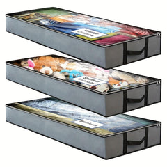 3 Pack Underbed Storage Bags Large Capacity Thickened And Reinforced