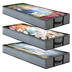 3 Pack Underbed Storage Bags Large Capacity Thickened And Reinforced