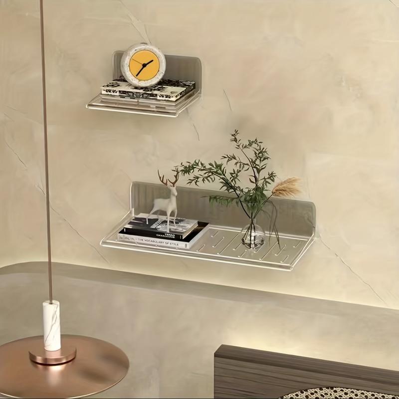 Floating Bathroom Shelves for Organized Storage of Cosmetics and Makeup Remover