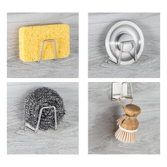 Wall Mount Sponge Holder Stainless Steel Sink Drain Rack