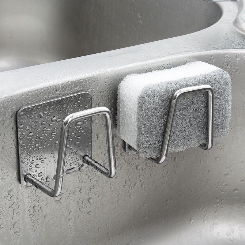 Wall Mount Sponge Holder Stainless Steel Sink Drain Rack