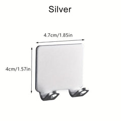2pcs Aluminum Shaving Razor Holder Self Adhesive Wall Hook