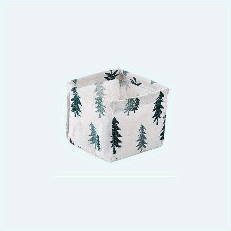 Stylish Cotton Linen Desktop Storage Basket for Stationery Cosmetics