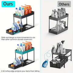 Pull out Double Layer Storage Rack Stainless Steel Toiletry Rack