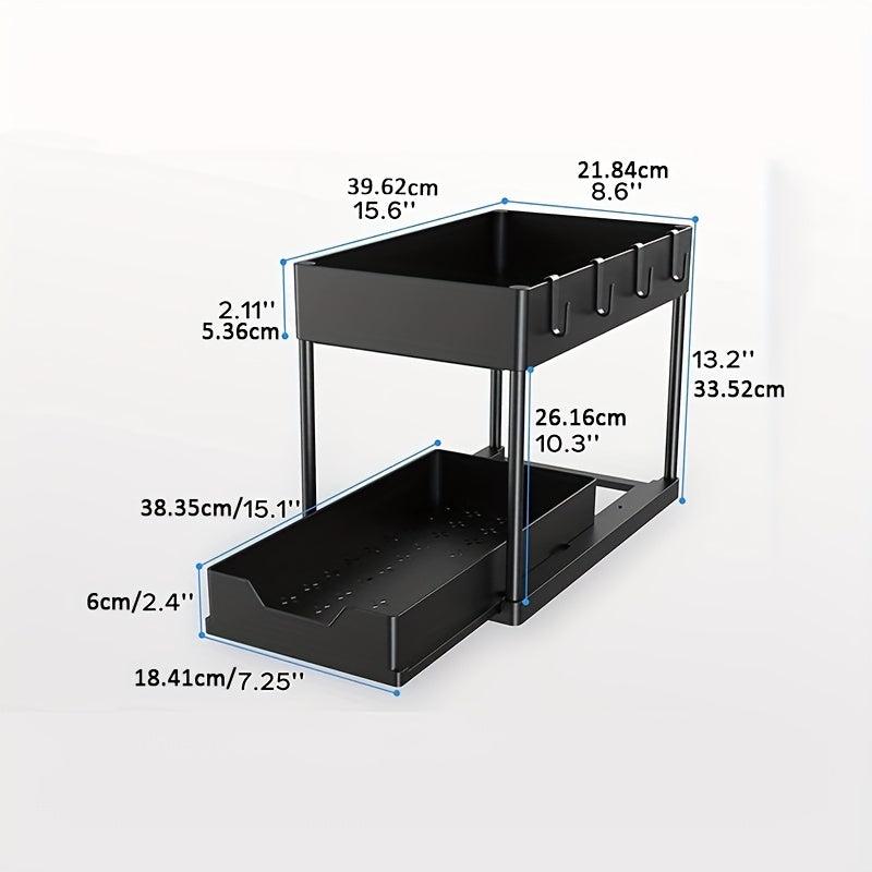 Pull out Double Layer Storage Rack Stainless Steel Toiletry Rack