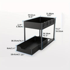 Pull out Double Layer Storage Rack Stainless Steel Toiletry Rack