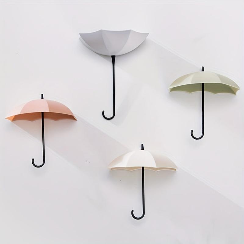 3pcs Nordic Umbrella Styling Hook Self Adhesive Wall Hook Punch Key Holder Hook
