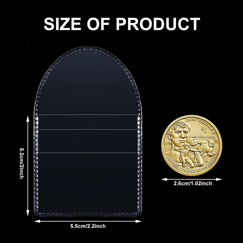10pcs Clear Plastic Coin Sleeves for Collectors