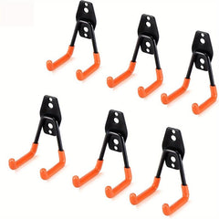 6pcs Garage Storage Utility Hooks Wall Mount Steel Hooks Garden Organizer