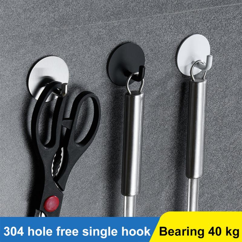 Stainless Steel Self Adhesive Hooks for Wall Coat Rack Key Holder Towel Hooks