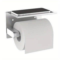 Stainless Steel Toilet Paper Holder Shelf Adhesive Mounting