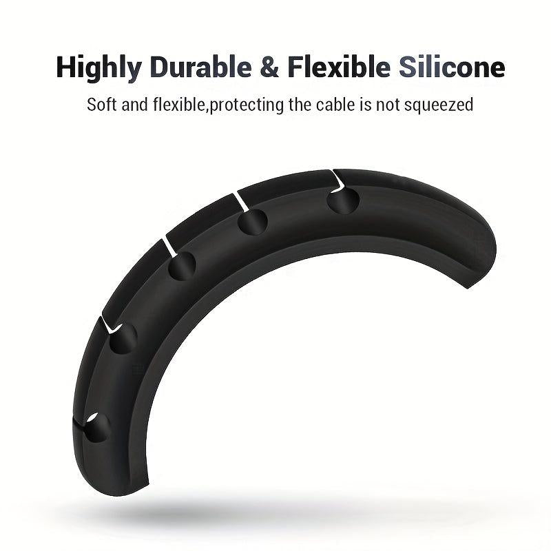 3pcs Cable Organizer Silicone USB Cable Winder Desktop Tidy Management Clips