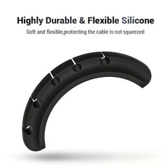 3pcs Cable Organizer Silicone USB Cable Winder Desktop Tidy Management Clips