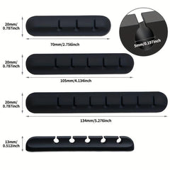 3pcs Cable Organizer Silicone USB Cable Winder Desktop Tidy Management Clips