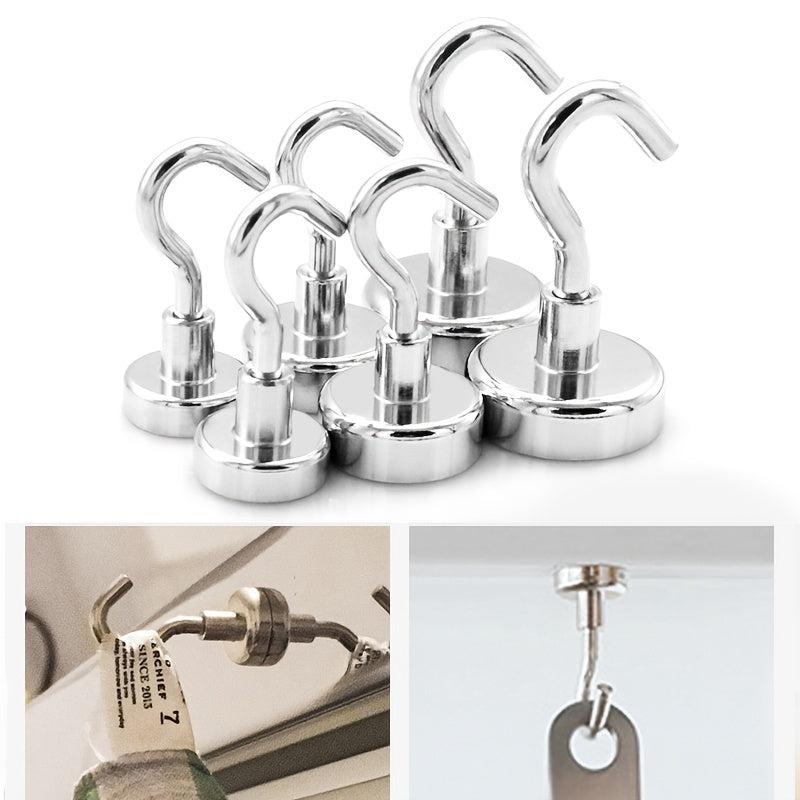 6pcs Magnetic Hooks Heavy Duty Magnet Holder Wall Hanging Hanger