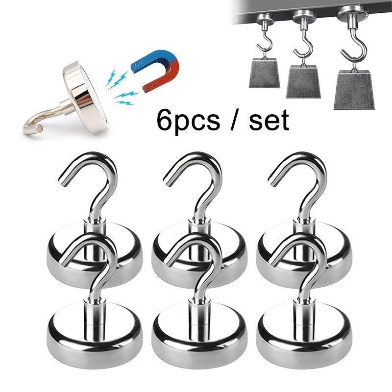 6pcs Magnetic Hooks Heavy Duty Magnet Holder Wall Hanging Hanger