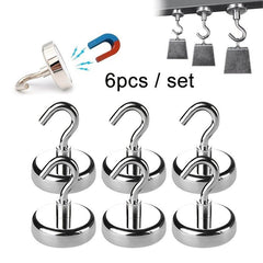 6pcs Magnetic Hooks Heavy Duty Magnet Holder Wall Hanging Hanger
