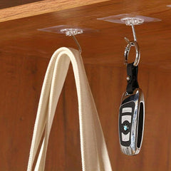 5pcs Self Adhesive Wall Hook Single Sticky Wall Hook Bathroom Kitchen Towel Hook