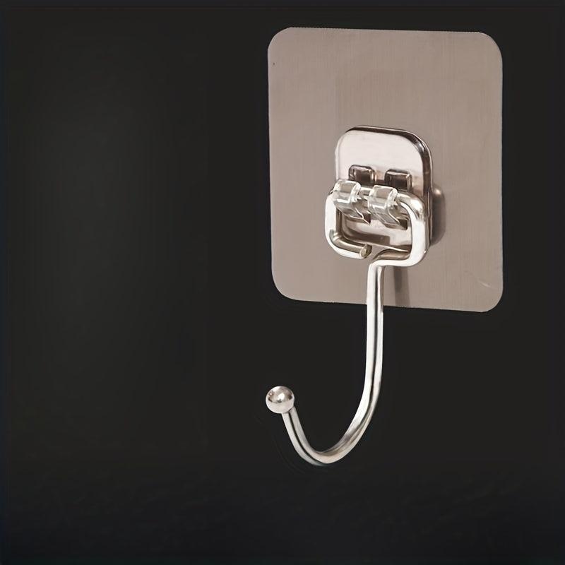 5pcs Self Adhesive Wall Hook Single Sticky Wall Hook Bathroom Kitchen Towel Hook