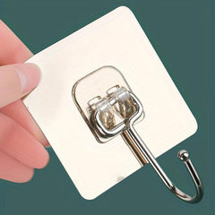 5pcs Self Adhesive Wall Hook Single Sticky Wall Hook Bathroom Kitchen Towel Hook