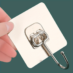5pcs Self Adhesive Wall Hook Single Sticky Wall Hook Bathroom Kitchen Towel Hook