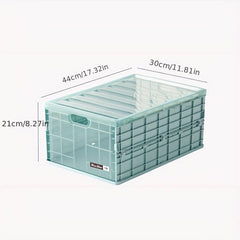 Foldable Plastic Storage Box with Lid for Car Trunk & Household Use