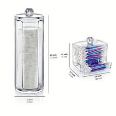 2pcs Clear Canister Set Bathroom Jars Storage Box