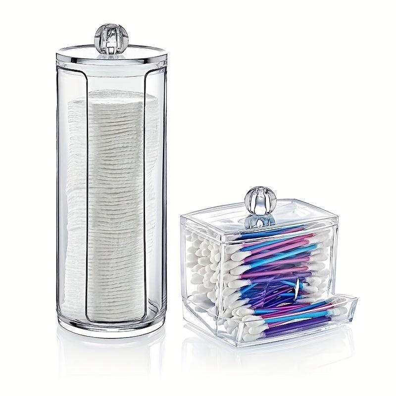 2pcs Clear Canister Set Bathroom Jars Storage Box