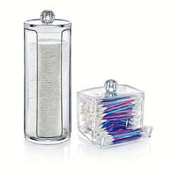 2pcs Clear Canister Set Bathroom Jars Storage Box