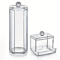 2pcs Clear Canister Set Bathroom Jars Storage Box