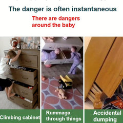 Anti Tip Furniture Straps Kit No Drill Baby Proofing