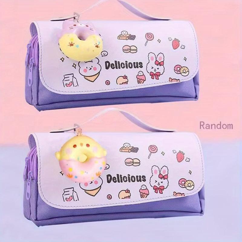 Donuts Decor Pencil Case with Zipper - School Supplies Bag