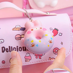 Donuts Decor Pencil Case with Zipper - School Supplies Bag