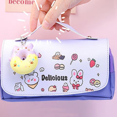 Donuts Decor Pencil Case with Zipper - School Supplies Bag