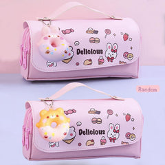 Donuts Decor Pencil Case with Zipper - School Supplies Bag