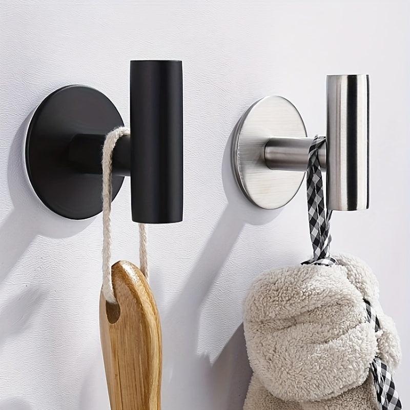 2pcs Stainless Steel Towel Hooks Self Adhesive Wall Hook Coat Hook