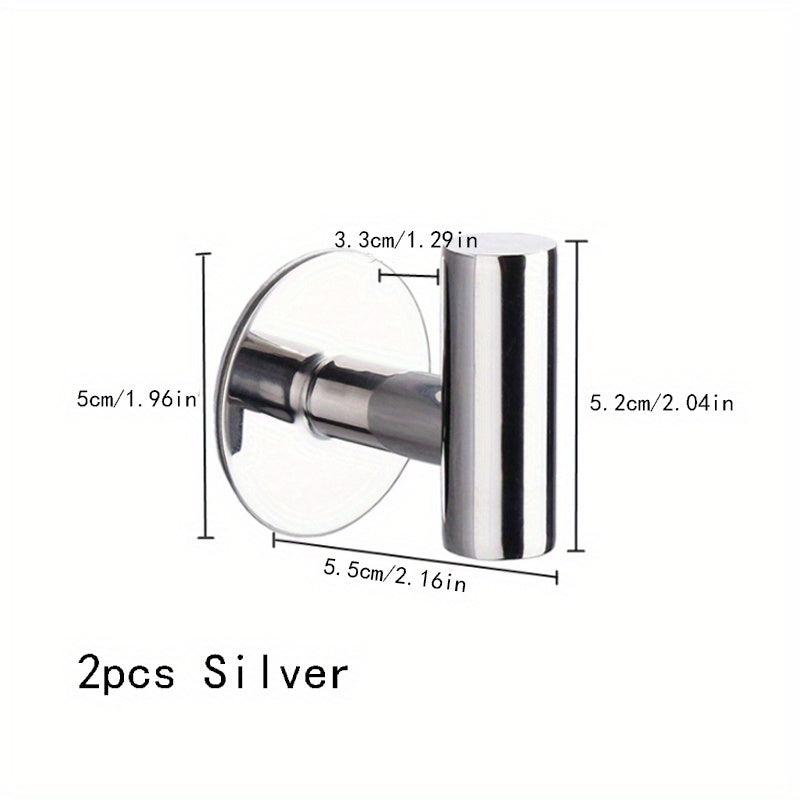 2pcs Stainless Steel Towel Hooks Self Adhesive Wall Hook Coat Hook