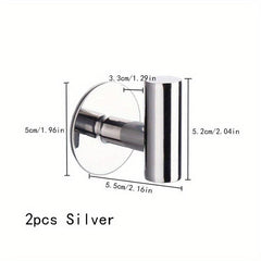 2pcs Stainless Steel Towel Hooks Self Adhesive Wall Hook Coat Hook