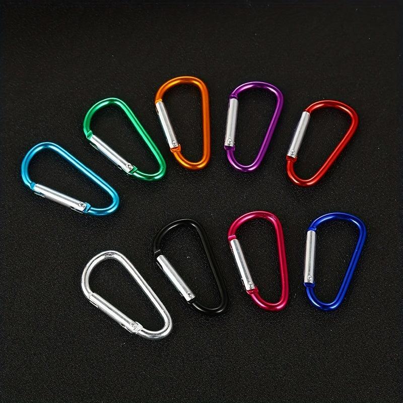 5pcs Colorful D Shaped Keychain Metal Carabiner Aluminum Alloy Backpack Clip